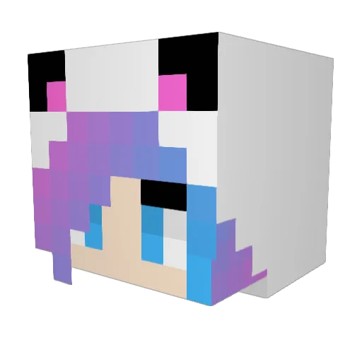 xXPurpleLadyXx Minecraft avatar head, 3D render