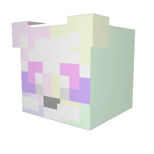 xXSnowy_ Minecraft avatar head, 3D render
