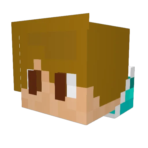 xX_PewDiePie_Xx Minecraft avatar head, 3D render