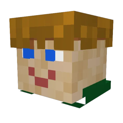 xYahoo Minecraft avatar head, 3D render