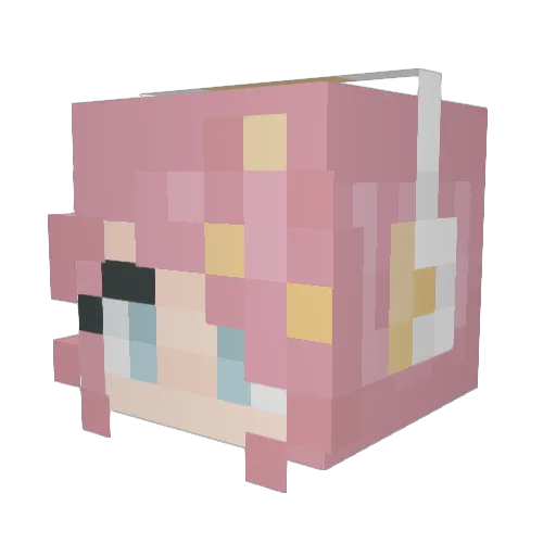 xYunie Minecraft avatar head, 3D render