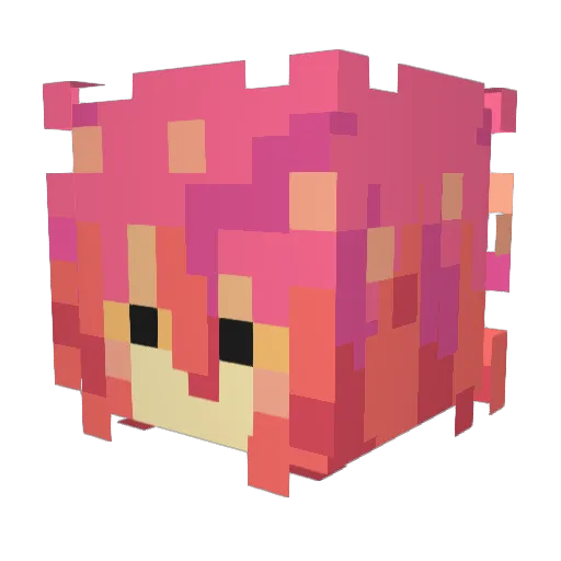 x_1de Minecraft avatar head, 3D render