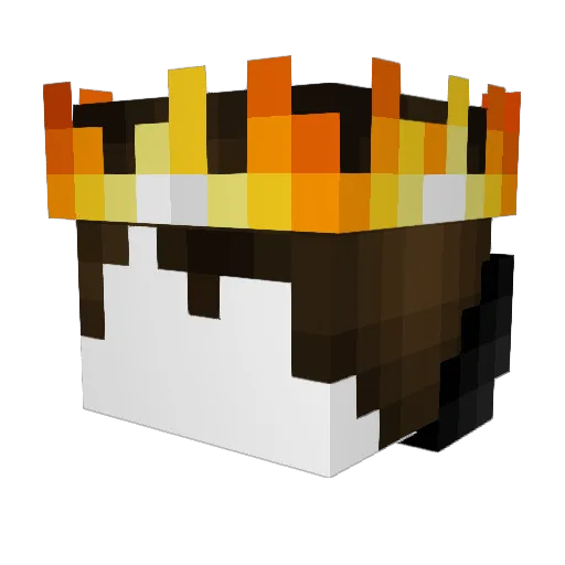 x_Popcorn Minecraft avatar head, 3D render