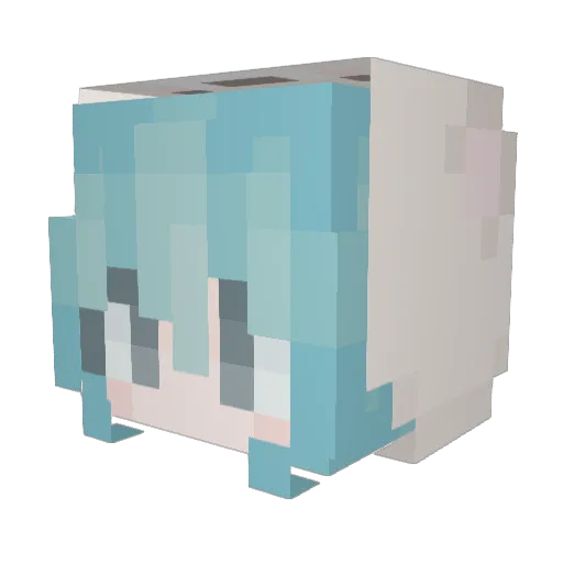 x______o Minecraft avatar head, 3D render