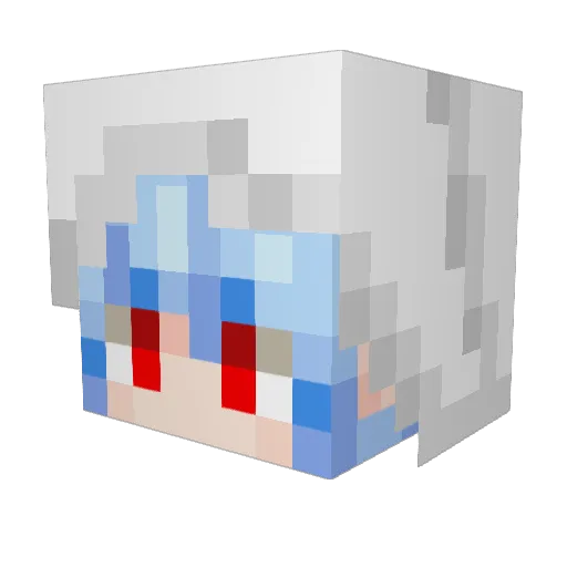 x___w Minecraft avatar head, 3D render
