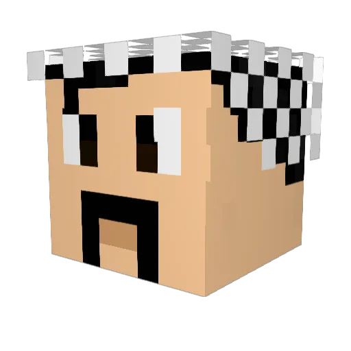 x_m10a Minecraft avatar head, 3D render