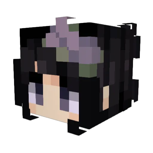 xaBlueMuffinx Minecraft avatar head, 3D render