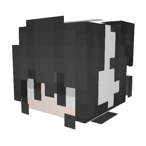 xaiji Minecraft avatar head, 3D render