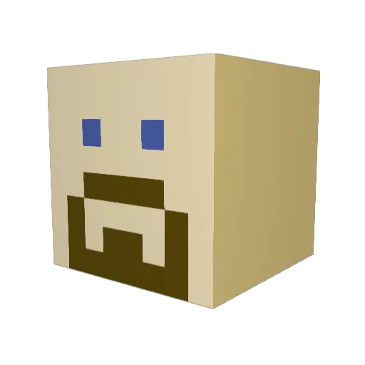 xainish Minecraft avatar head, 3D render