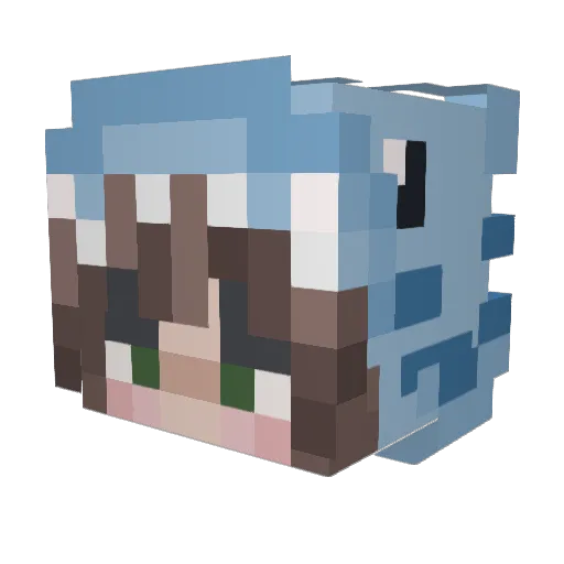 xaledan Minecraft avatar head, 3D render