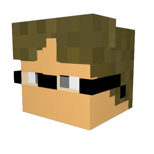 xandi_daora Minecraft avatar head, 3D render
