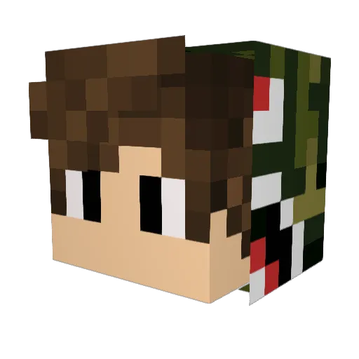 xandiino Minecraft avatar head, 3D render