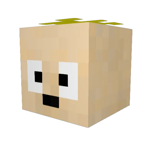 xarpy Minecraft avatar head, 3D render