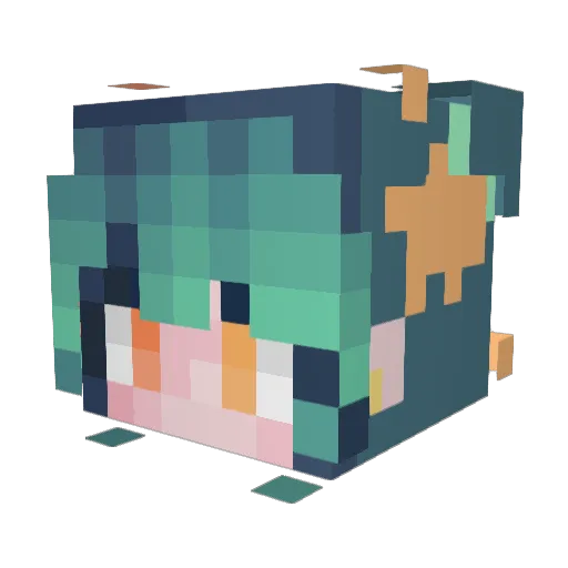 xasia0 Minecraft avatar head, 3D render
