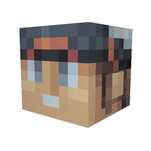xavibaby Minecraft avatar head, 3D render
