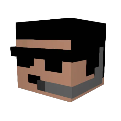 xbiffix Minecraft avatar head, 3D render