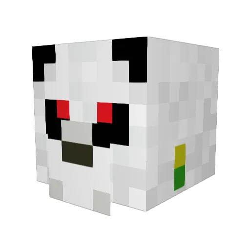 xbirdv Minecraft avatar head, 3D render