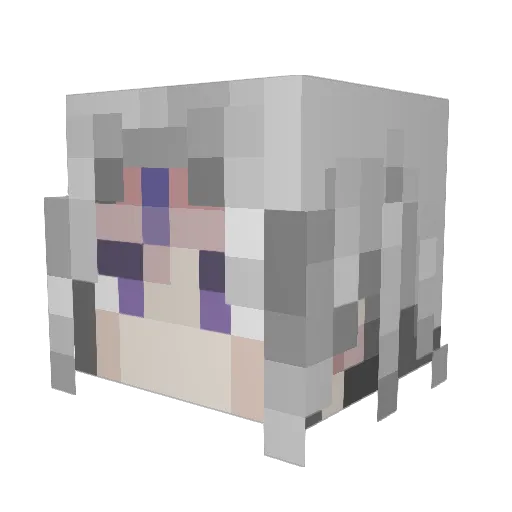 xboxgrape Minecraft avatar head, 3D render