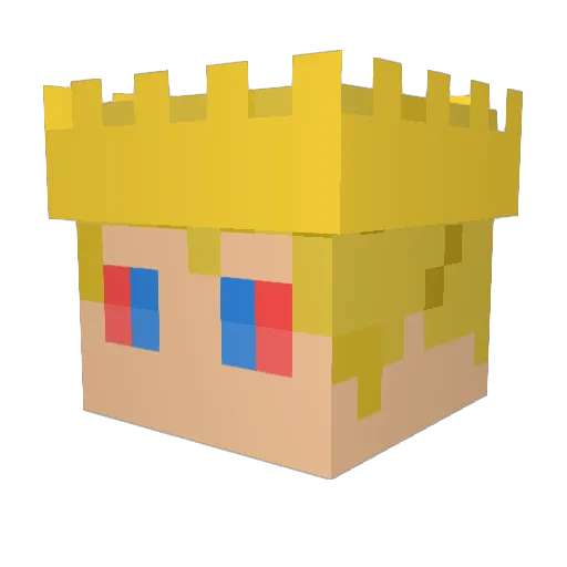 xbuhc Minecraft avatar head, 3D render