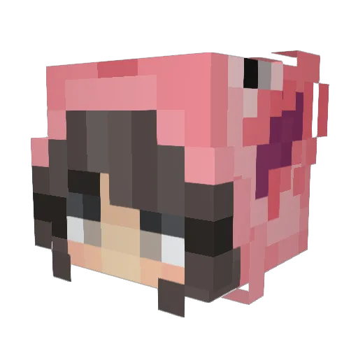 xcataaa Minecraft avatar head, 3D render