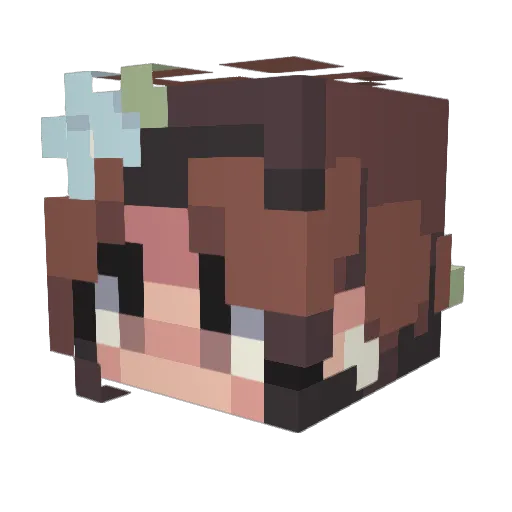 xcorox Minecraft avatar head, 3D render