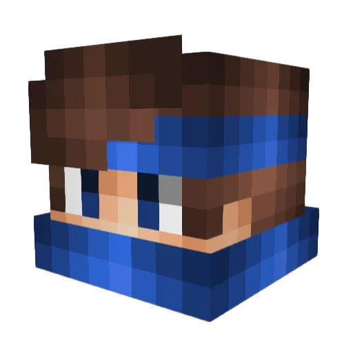 xcrashx Minecraft avatar head, 3D render