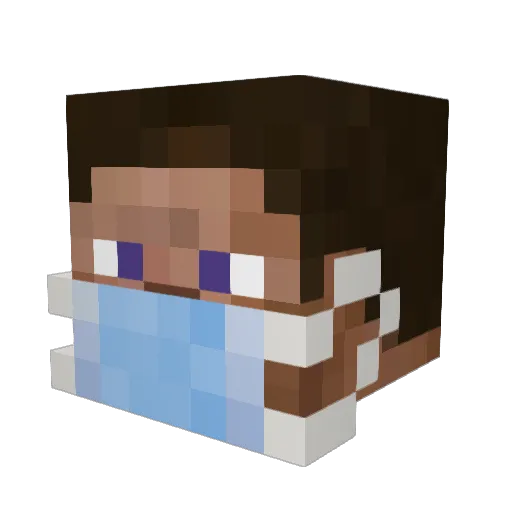 xcubex Minecraft avatar head, 3D render