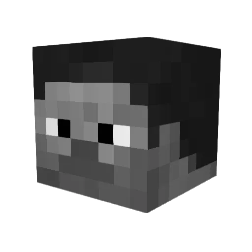 xcv153df Minecraft avatar head, 3D render