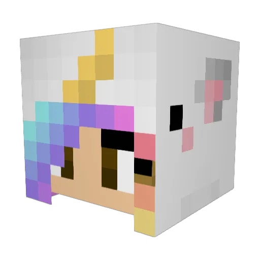 xcvunicorn Minecraft avatar head, 3D render