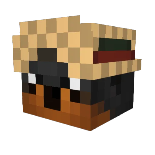xdTTT Minecraft avatar head, 3D render