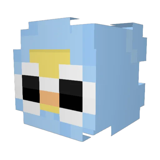 xdeqlz Minecraft avatar head, 3D render