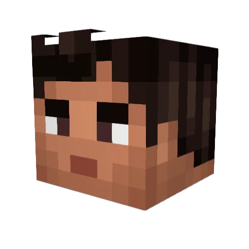 xderwolf Minecraft avatar head, 3D render