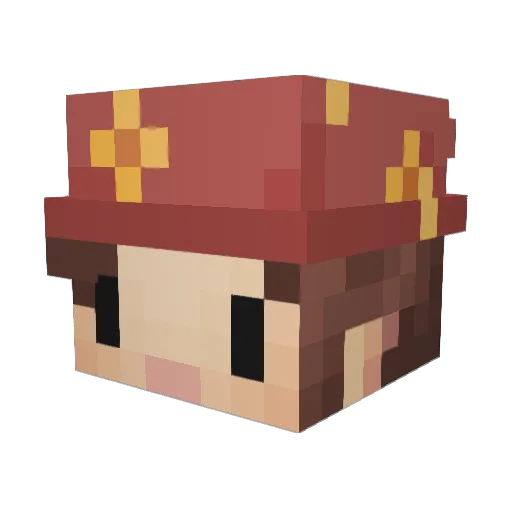 xdomic Minecraft avatar head, 3D render