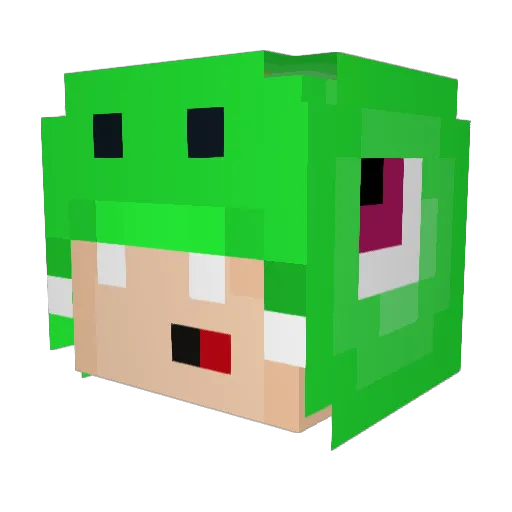 xdsealess Minecraft avatar head, 3D render