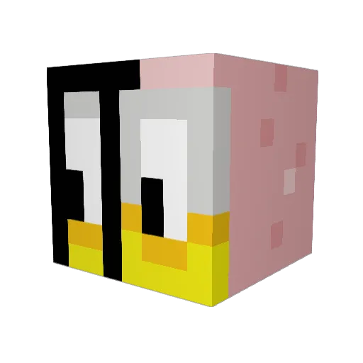 xduckgo Minecraft avatar head, 3D render