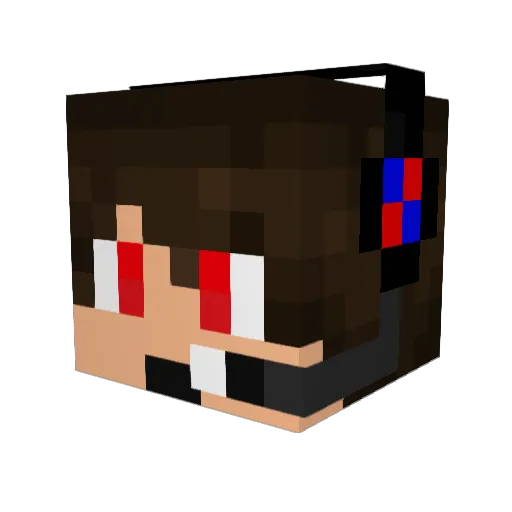 xeZPvP_ Minecraft avatar head, 3D render