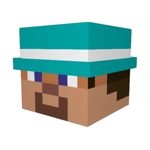xeave Minecraft avatar head, 3D render