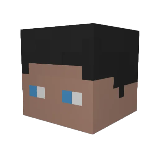 xelllon Minecraft avatar head, 3D render