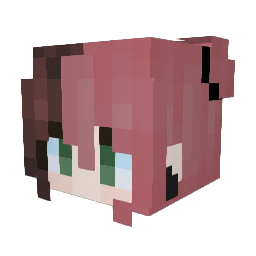 xellyaa Minecraft avatar head, 3D render