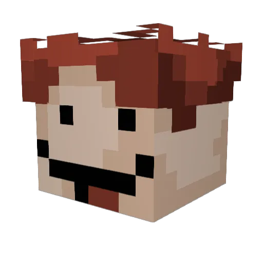 xensira Minecraft avatar head, 3D render