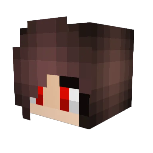 xeroxina Minecraft avatar head, 3D render