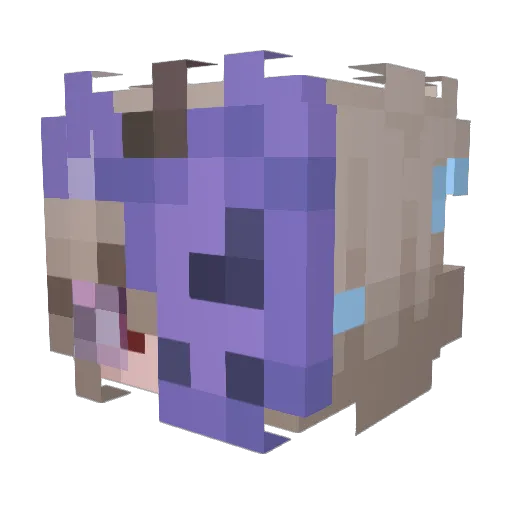 xfemboy Minecraft avatar head, 3D render