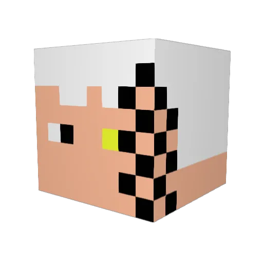 xffgx Minecraft avatar head, 3D render