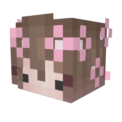 xgirlfriend Minecraft avatar head, 3D render