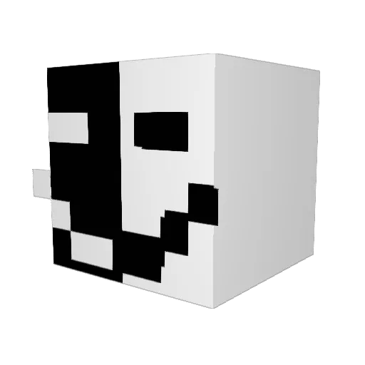 xhll Minecraft avatar head, 3D render