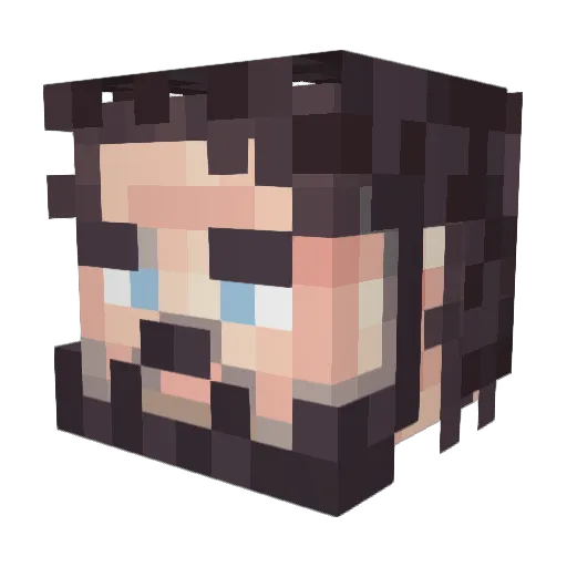 xhuggies Minecraft avatar head, 3D render