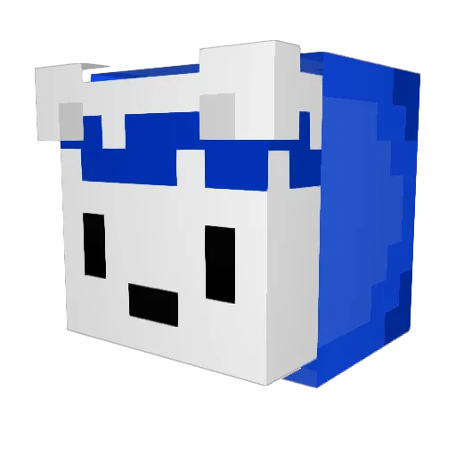 xiVrtualix Minecraft avatar head, 3D render