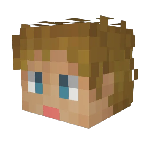 xi_zao Minecraft avatar head, 3D render