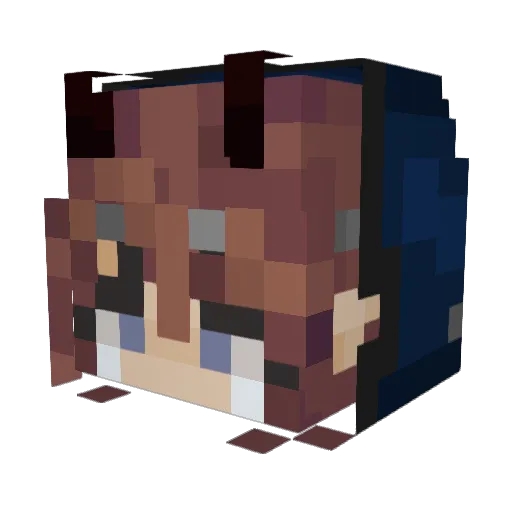 xiamochi Minecraft avatar head, 3D render