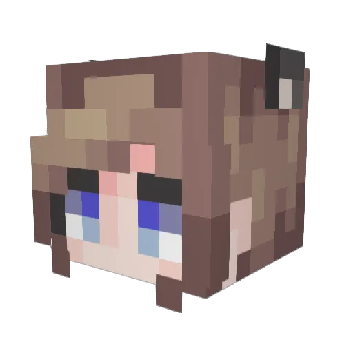 xianyvhexue Minecraft avatar head, 3D render